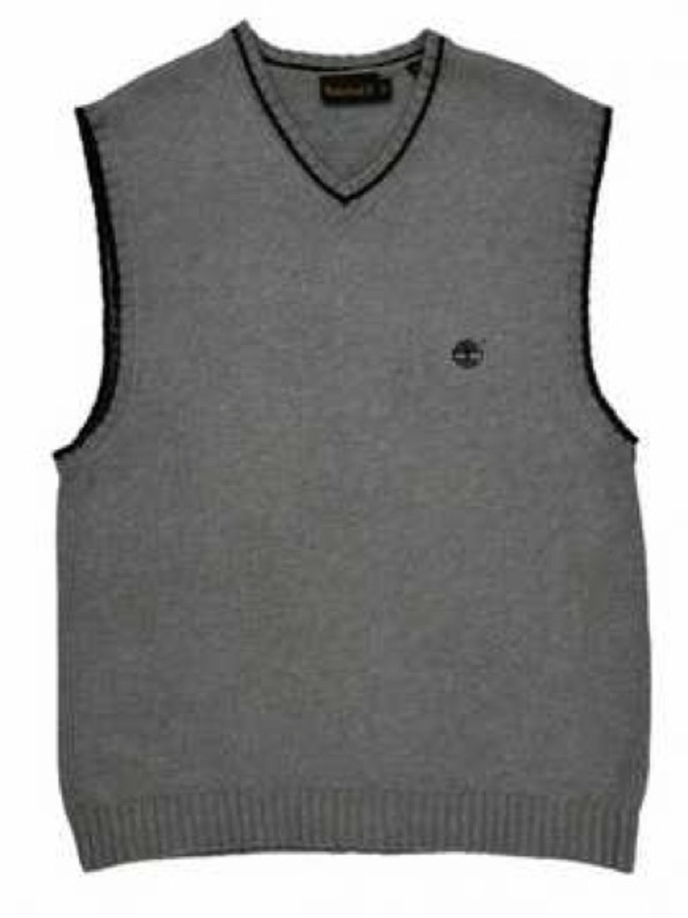 Timberland Vintage Gray Cotton V-Neck Sweater Vest Men's XL